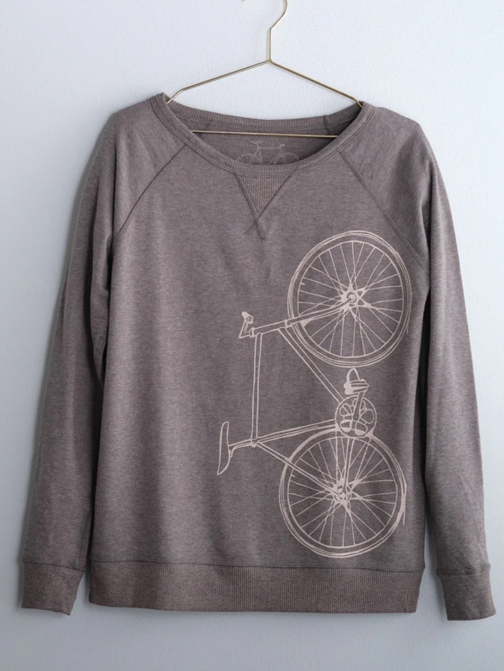 Women’s Fixie Bicycle French Terry Reversible Crewneck Sweatshirt